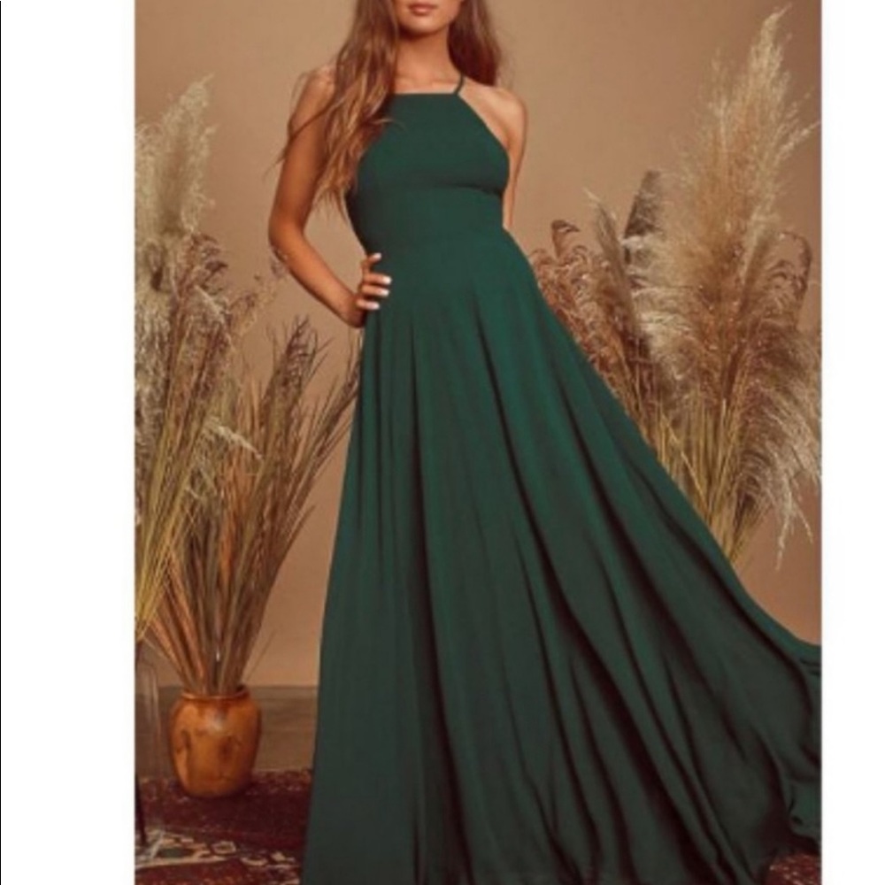 Lulu's Green Maxi Dress L